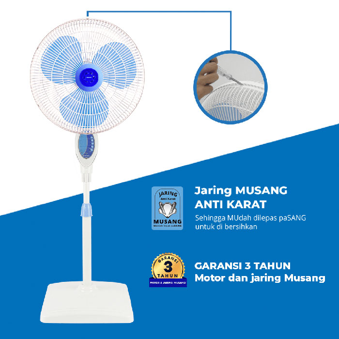 Miyako Kipas Angin Standing Berdiri 3in1 16 inch - TJR-101 PL | TJR101PL